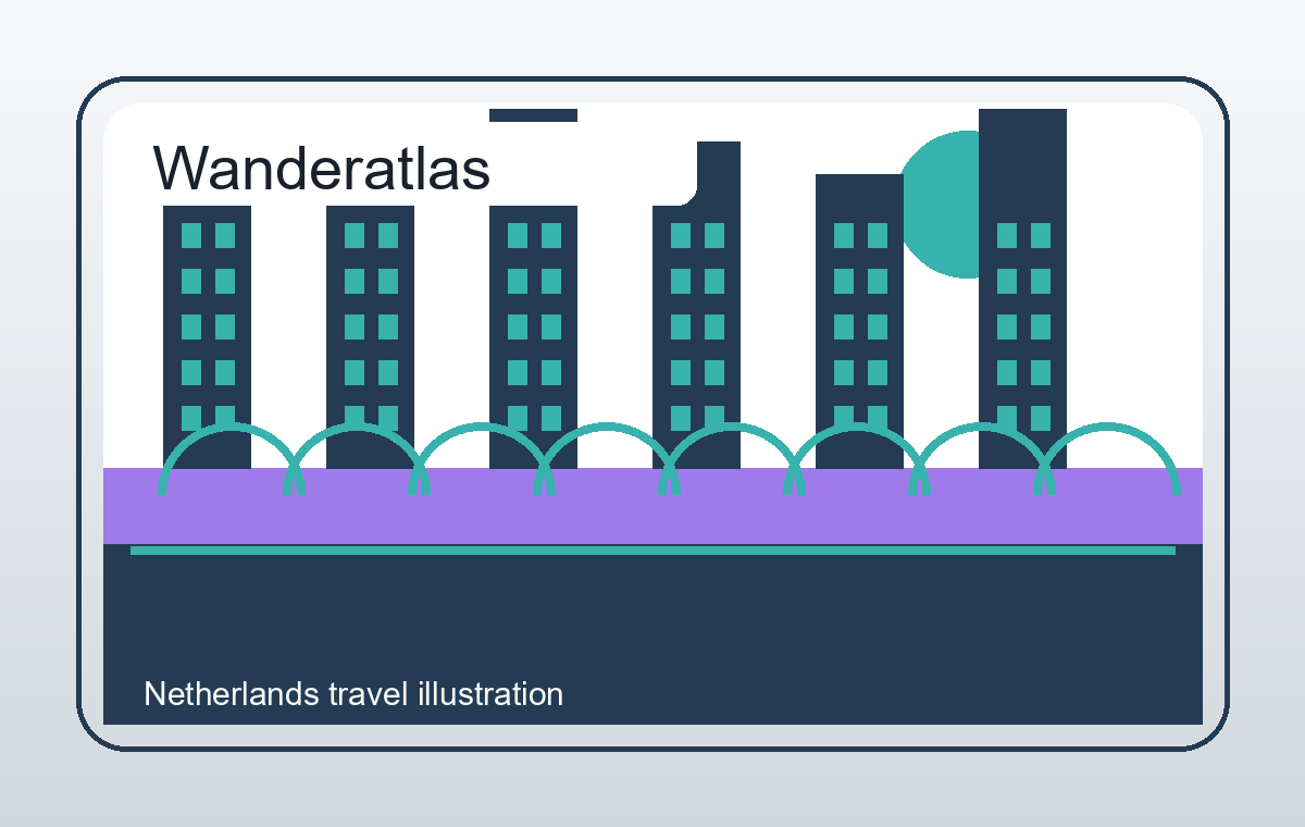 Illustratie van Nederlandse grachten en stadsroutes